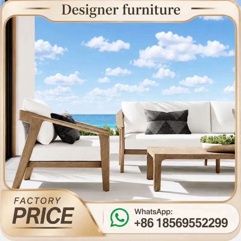 Outdoor Furniture Teak - ชุดโซฟาไม้สักสำหรับกลางแจ้ง เฟอร์นิเจอร์ลานบ้าน กันน้ำ เหมาะสำหรับสวน วิลล่า โรงแรม