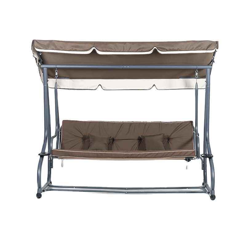 Garden Bench Metal - เก้าอี้ชิงช้าสำหรับสวนหรูหรา รุ่น oe-Oeytree ทำจากเหล็กดัด พร้อมโต๊ะและหลังคาคลุม เหมาะสำหรับใช้งานกลางแจ้ง