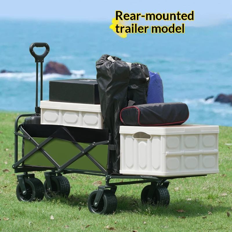 Outdoor Furniture Set Sale - รถเข็นอเนกประสงค์แบบพับได้ 4 ล้อ สำหรับแคมป์ปิ้ง รับน้ำหนักได้ 175