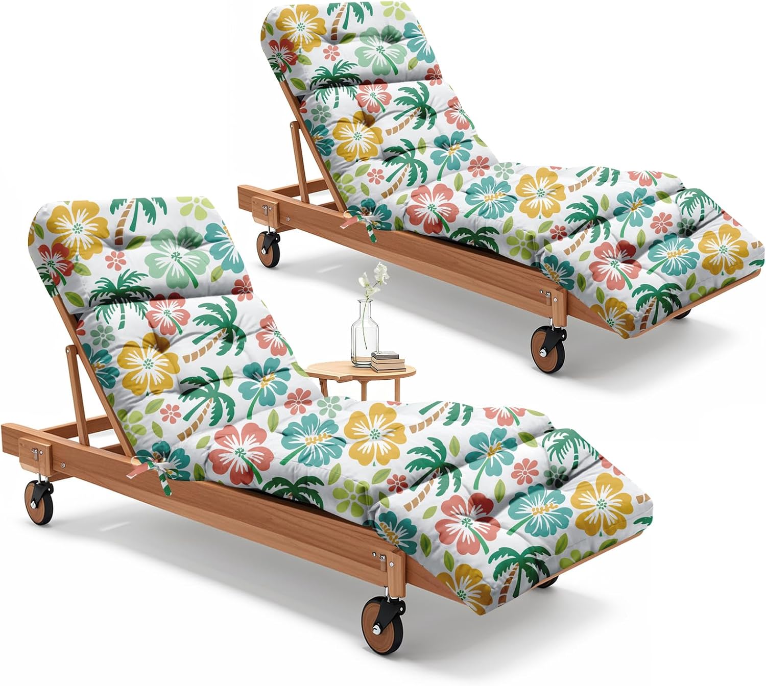 Outdoor Furniture Replacement Fabric - ชุดเบาะรองนั่งเก้าอี้พักผ่อนกลางแจ้ง 2 ชิ้น กันน้ำ ขนาด 75.1x22.8x4.7