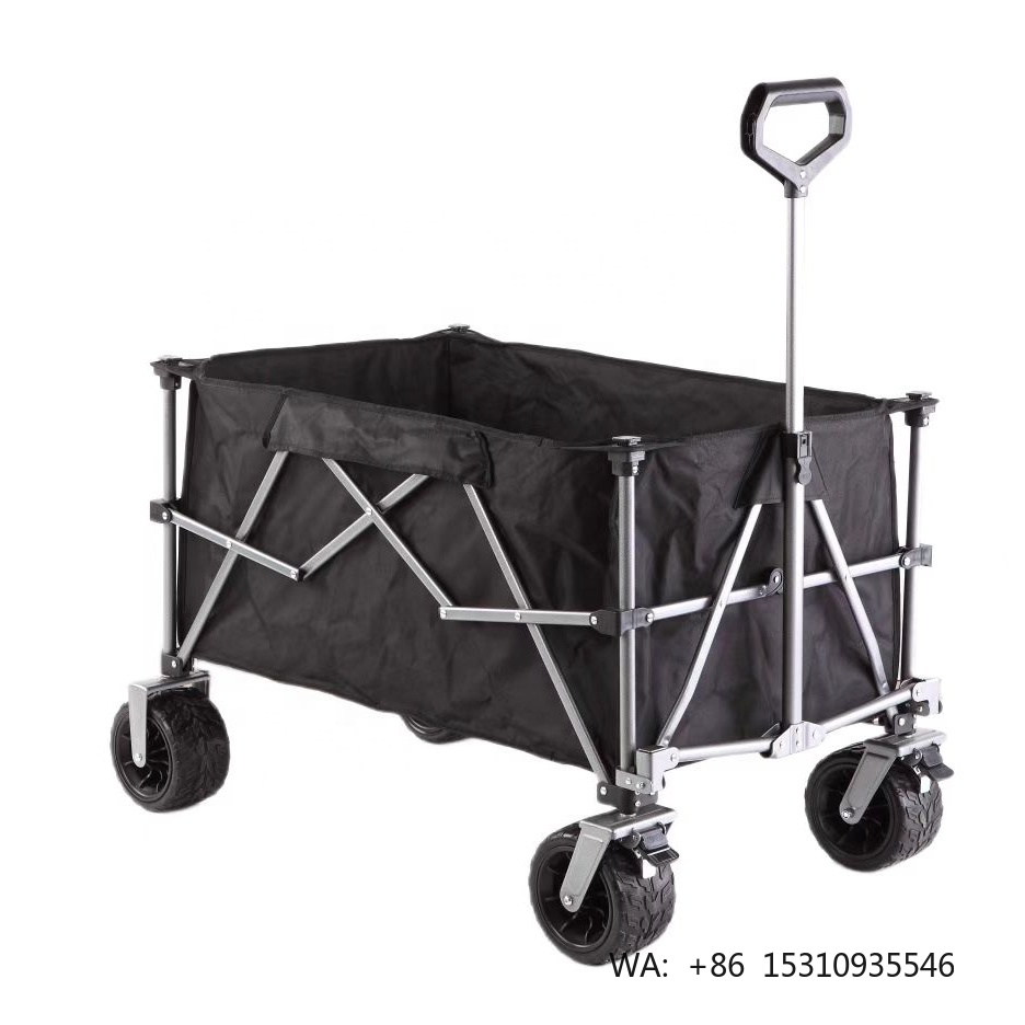Outdoor Furniture Factory - รถเข็นพับได้สำหรับชายหาดกลางแจ้ง ขายตรงจากโรงงาน รถเข็นอเนกประสงค์สำหรับตั้งแคมป์และสวน ทนทานพิเศษ พกพาสะดวก