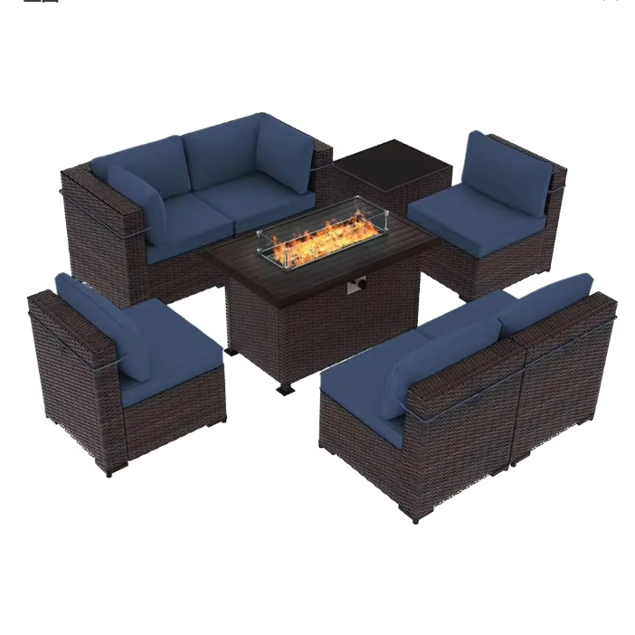 Rattan Lounge Set - ชุดโต๊ะและเก้าอี้โซฟาสำหรับสวน ลานบ้าน เฟอร์นิเจอร์หวายกลางแจ้ง เฟอร์นิเจอร์สวนสไตล์โปแลนด์ ชุดโซฟาสำหรับสวน