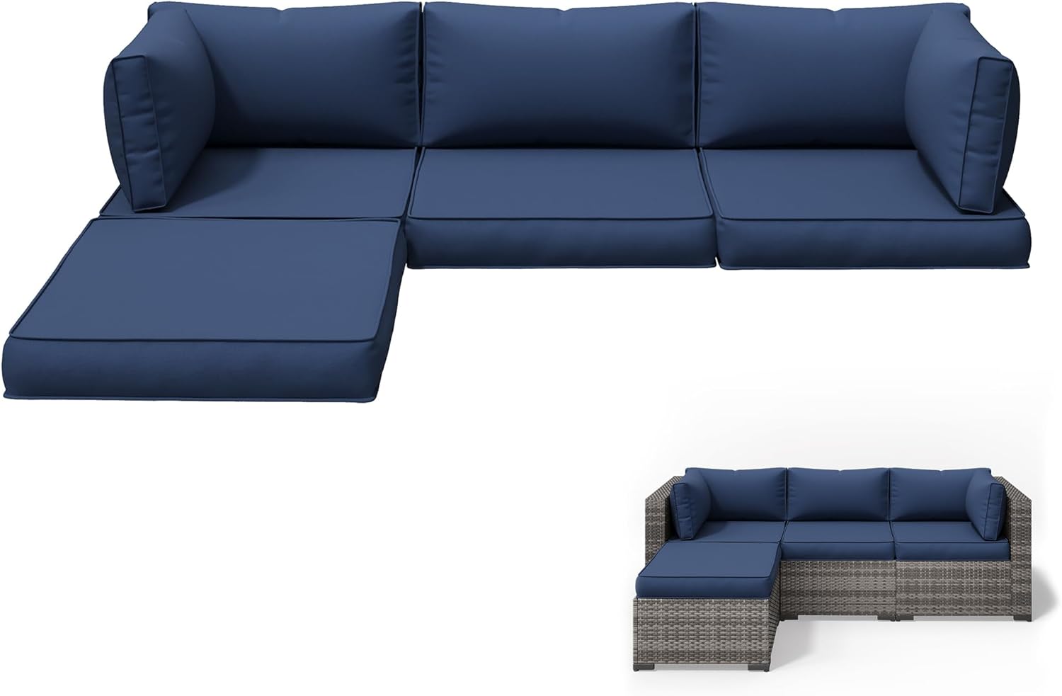 Outdoor Furniture Replacement Fabric - เบาะรองนั่งสำหรับเฟอร์นิเจอร์กลางแจ้งแบบแยกส่วน กันน้ำ ทนต่อการซีดจาง สีเขียว