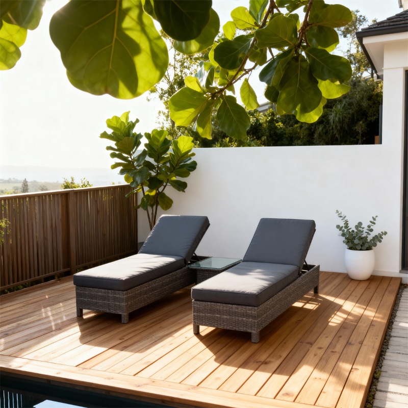Rattan Lounge Set - ชุดเก้าอี้หวายสำหรับนั่งพักผ่อนกลางแจ้ง พร้อมบริการปรับแต่ง - โครงหวายและโลหะ เหมาะสำหรับลานบ้าน นั่งพักผ่อนสบายๆ