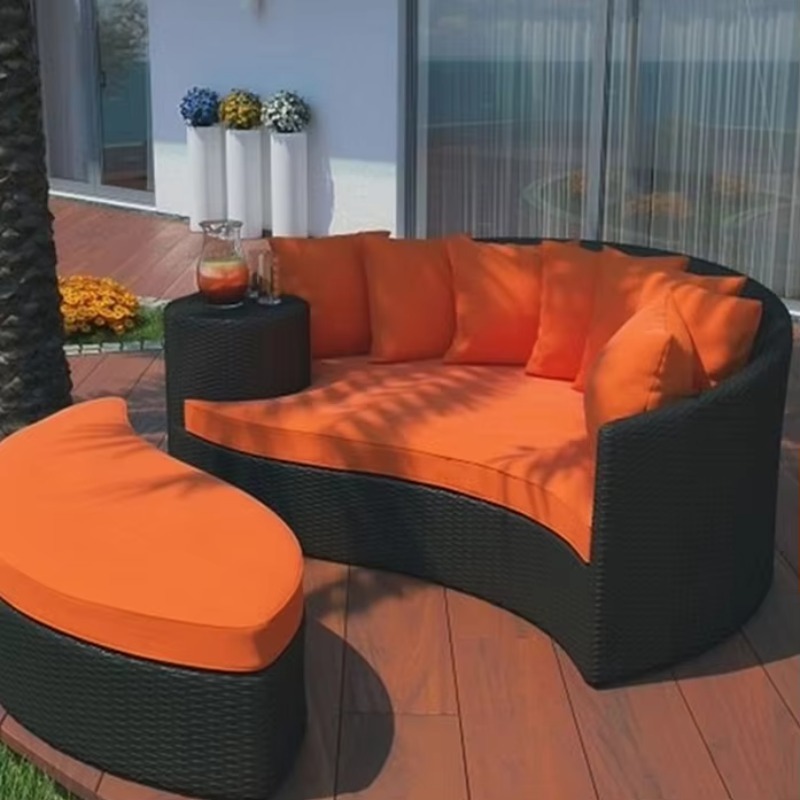 Outdoor Furniture Factory - เตียงอาบแดดยกพื้นสำหรับสวน ขายส่งจากโรงงาน เก้าอี้อาบแดดสำหรับสวน เตียงนอนกลางแจ้งแบบเชือกกลม เฟอร์นิเจอร์กลางแจ้งสำหรับสวน