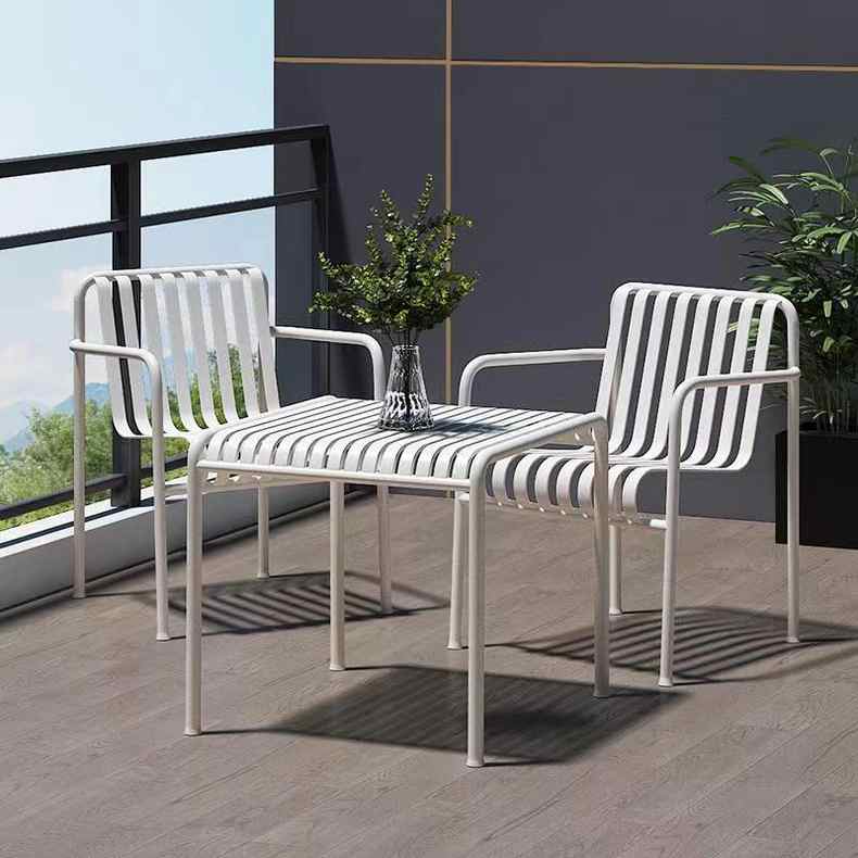 Outdoor Furniture Set Sale - ชุดโต๊ะกาแฟกลางแจ้งโลหะสไตล์นอร์ดิก ขายดี สีขาว กันน้ำ สำหรับสวนและเก้าอี้