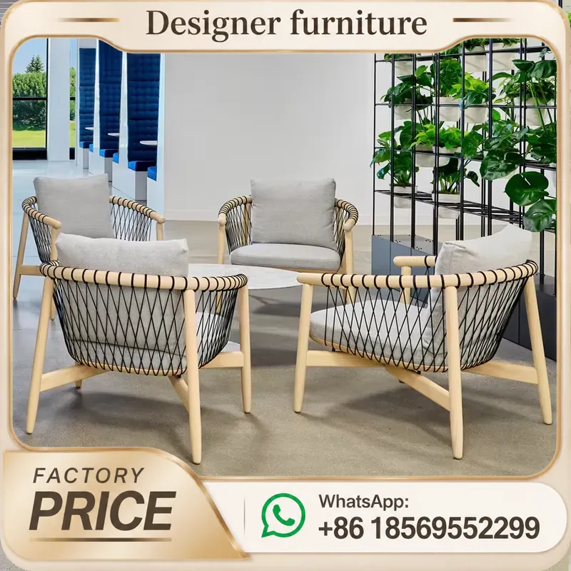 Outdoor Furniture Teak - ชุดโซฟาไม้สักทันสมัย กันน้ำ สำหรับสวนกลางแจ้ง ลานบ้าน วิลล่า รีสอร์ท