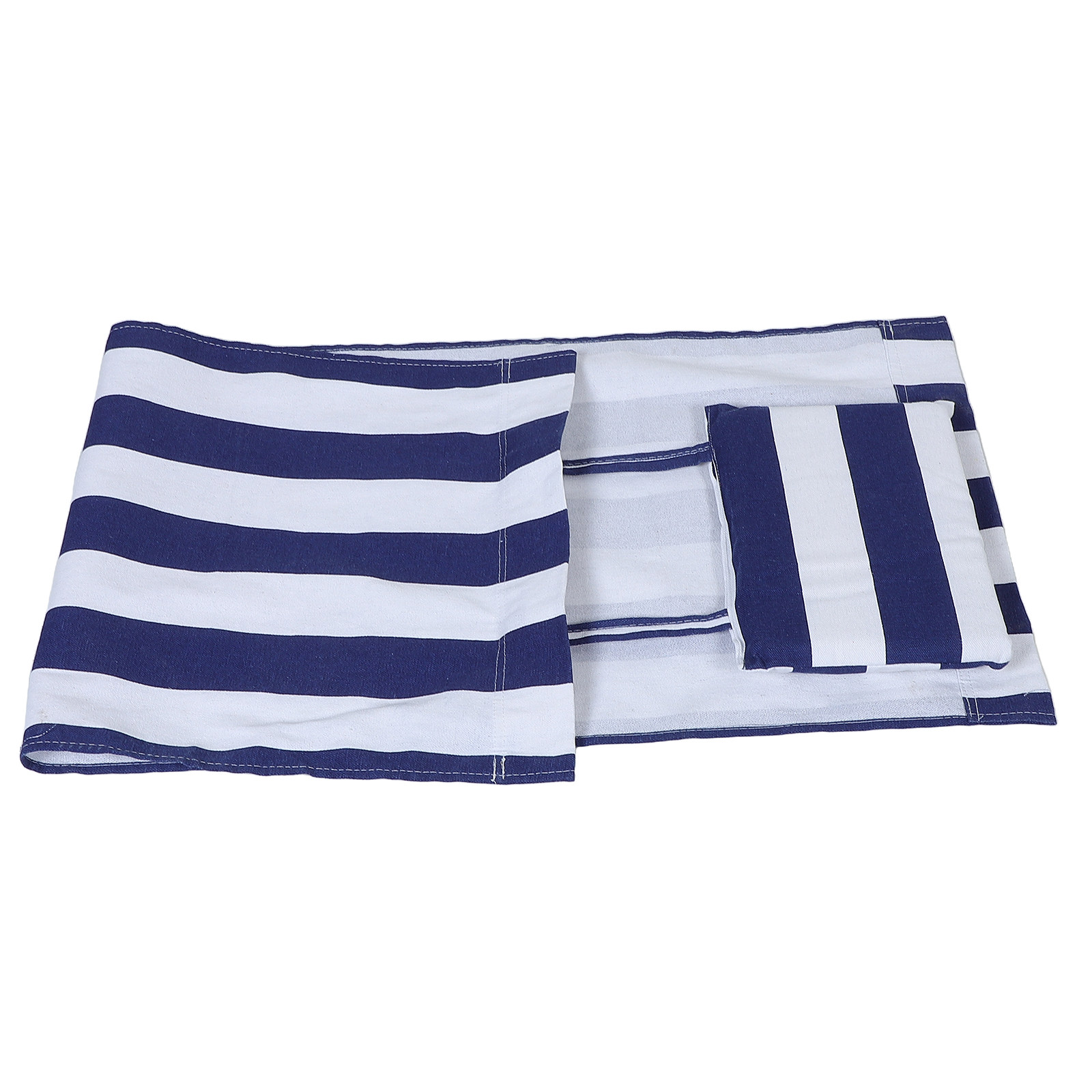 Outdoor Furniture Replacement Fabric - ผ้าหุ้มเก้าอี้พักผ่อนลายทางสีน้ำเงินขาว พร้อมหมอน สำหรับซ่อมแซมเก้าอี้ชายหาด เก้าอี้สนาม เก้าอี้ผ้าใบ เฟอร์นิเจอร์ลานบ้าน