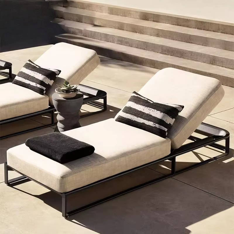 Outdoor Furniture Factory - เก้าอี้อาบแดดอลูมิเนียมสำหรับกลางแจ้งจากโรงงานโดยตรง เฟอร์นิเจอร์ชายหาดแสนสบาย ใช้เป็นโซฟาเบดเพื่อการพักผ่อนใต้แสงแดด