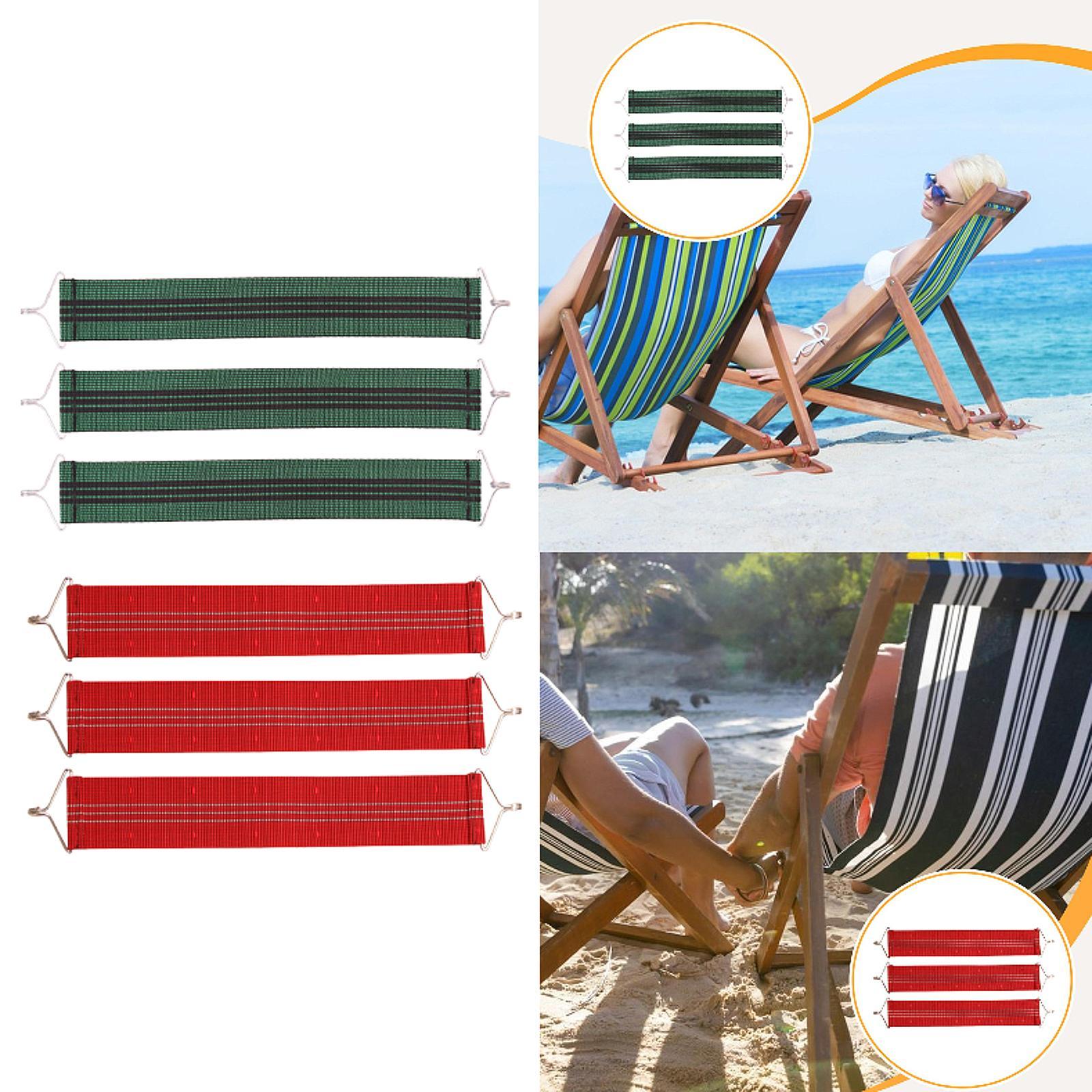 Outdoor Furniture Replacement Fabric - สายร้อยเปลี่ยนสำหรับเก้าอี้พักผ่อน 3 ชิ้น สายรัดเสริมแรงสำหรับเก้าอี้ชายหาด เก้าอี้พับ เก้าอี้เปลญวน