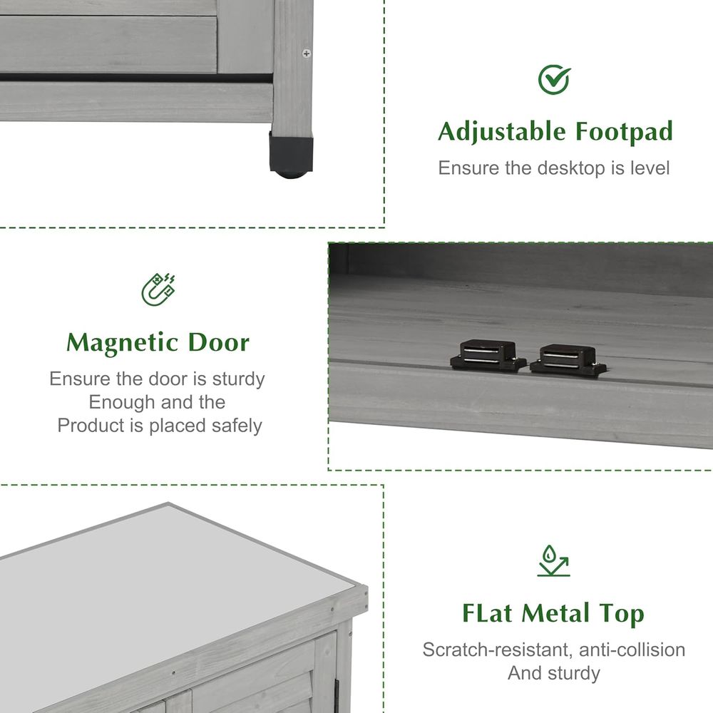 ตู้เก็บของกลางแจ้งและโต๊ะวางกร - Garden Bench Metal บทวิจารณ์และราคา