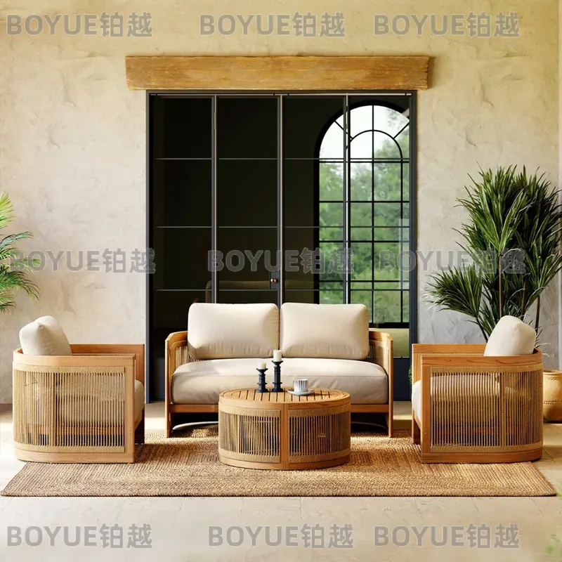 ชุดโซฟาไม้สักสำหรับกลางแจ้ง พร - Rattan Lounge Set บทวิจารณ์และราคา
