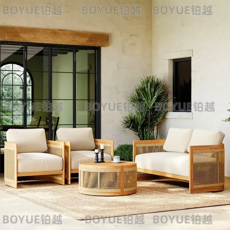 ชุดโซฟาไม้สักสำหรับกลางแจ้ง พร - Rattan Lounge Set บทวิจารณ์และราคา