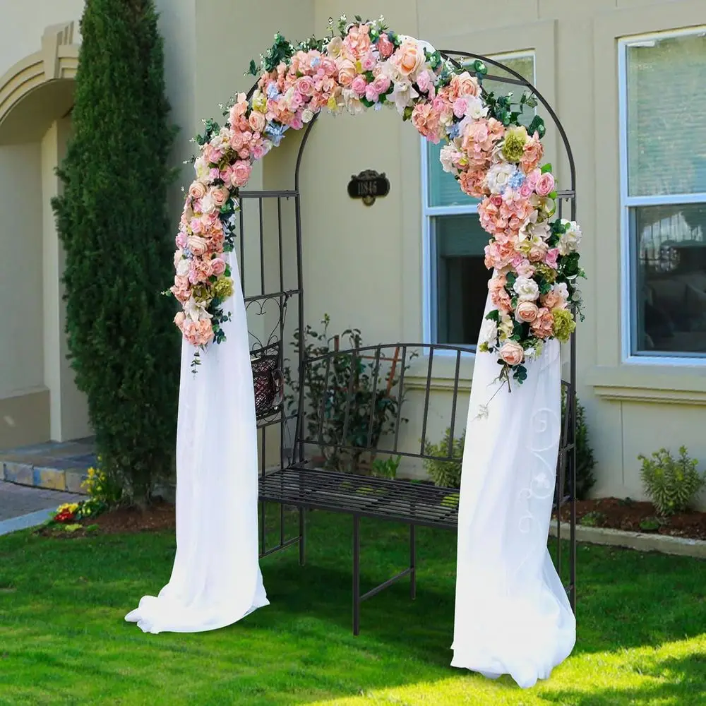 ซุ้มโค้งโลหะพร้อมม้านั่ง, โครง - Garden Bench Metal บทวิจารณ์และราคา