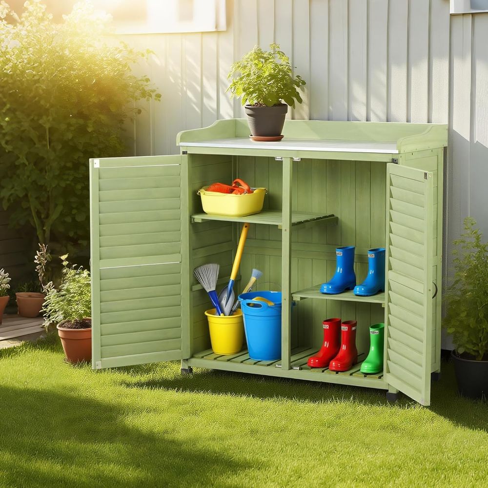 โต๊ะปลูกต้นไม้กลางแจ้งพร้อมท็อ - Garden Bench Metal บทวิจารณ์และราคา