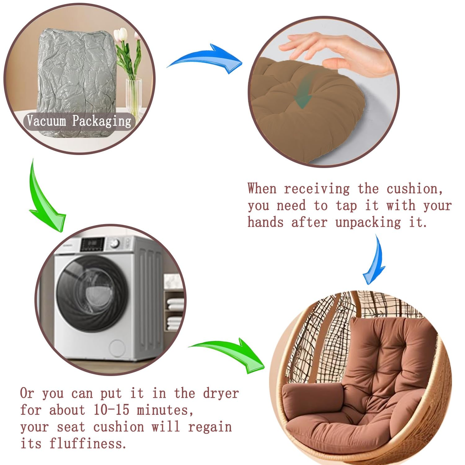 เบาะรองนั่งเก้าอี้ไข่แบบเปลี่ย - Outdoor Furniture Replacement Fabric บทวิจารณ์และราคา