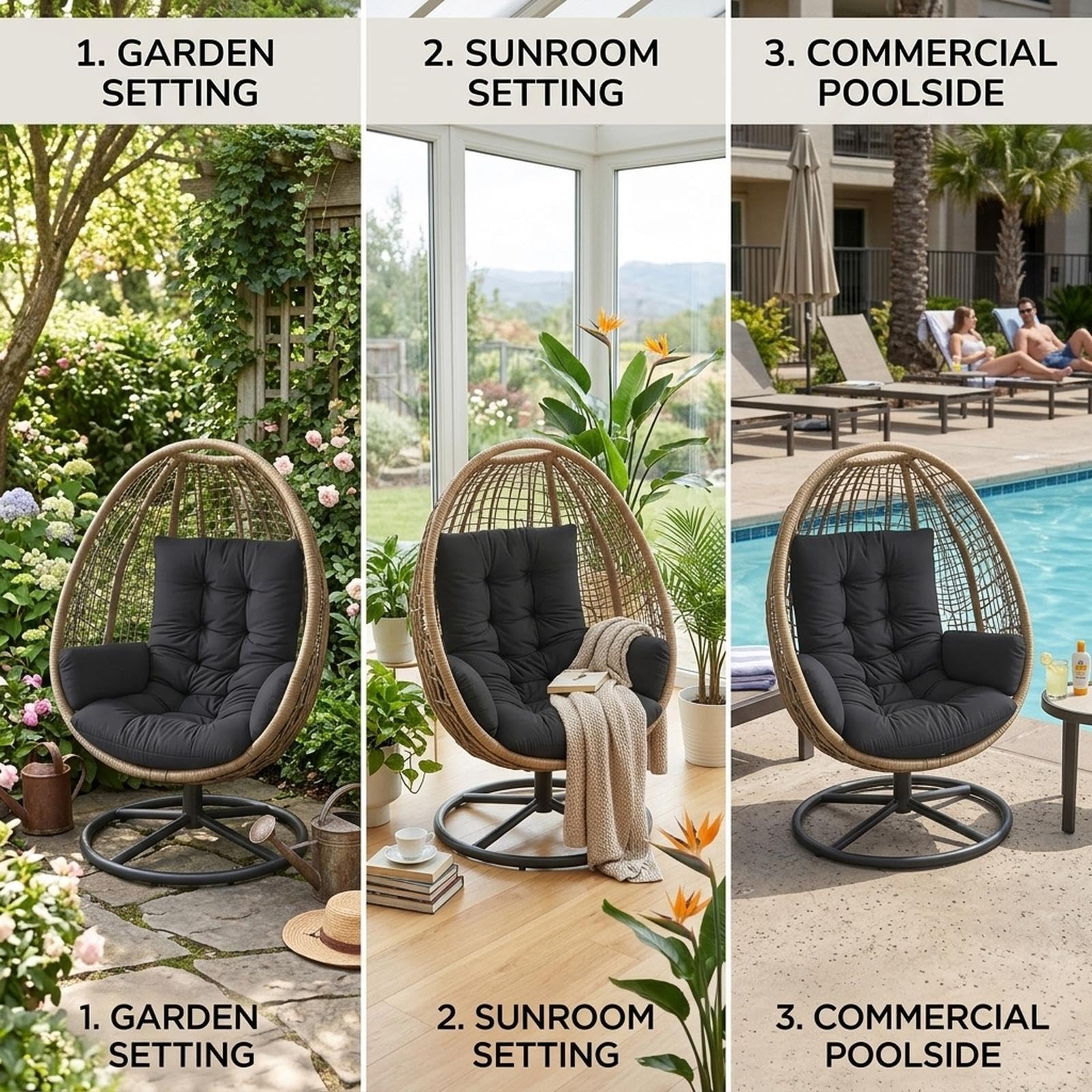เบาะรองนั่งเก้าอี้ไข่แบบเปลี่ย - Outdoor Furniture Replacement Fabric บทวิจารณ์และราคา