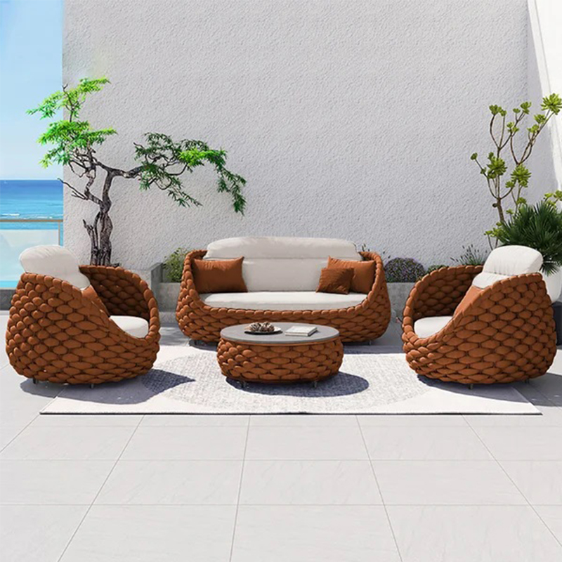 ชุดโซฟาหวายถักสไตล์นอร์ดิกสำหร - Rattan Lounge Set บทวิจารณ์และราคา