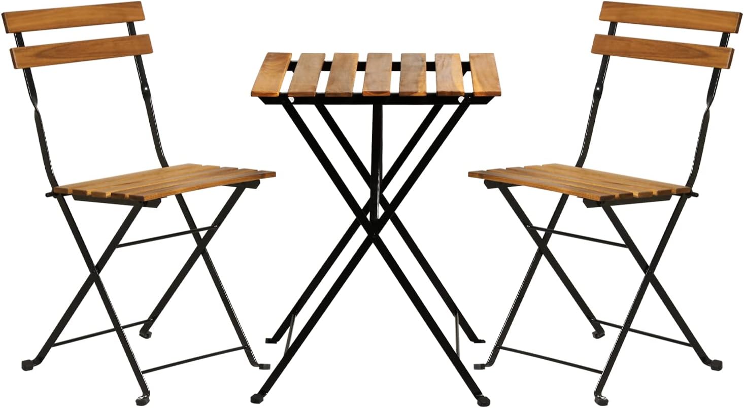 ชุดโต๊ะบิสโทรพับได้ 3 ชิ้น ทำจ - Outdoor Furniture Patio บทวิจารณ์และราคา