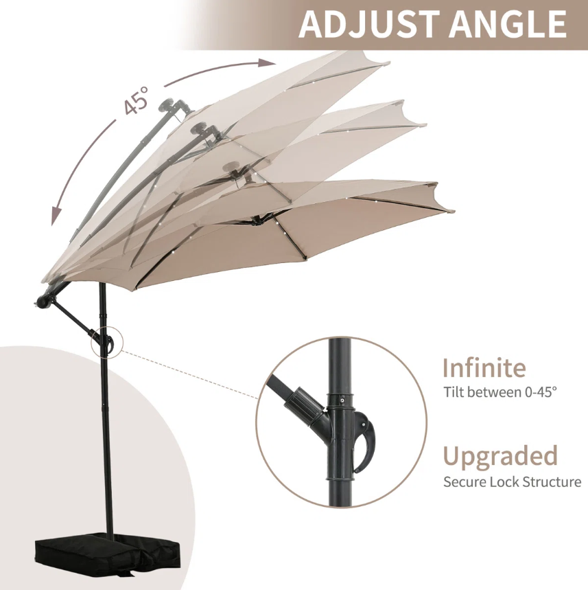 ร่มกลม LED สีสันสดใสแบบกำหนดเอ - Outdoor Furniture Factory บทวิจารณ์และราคา