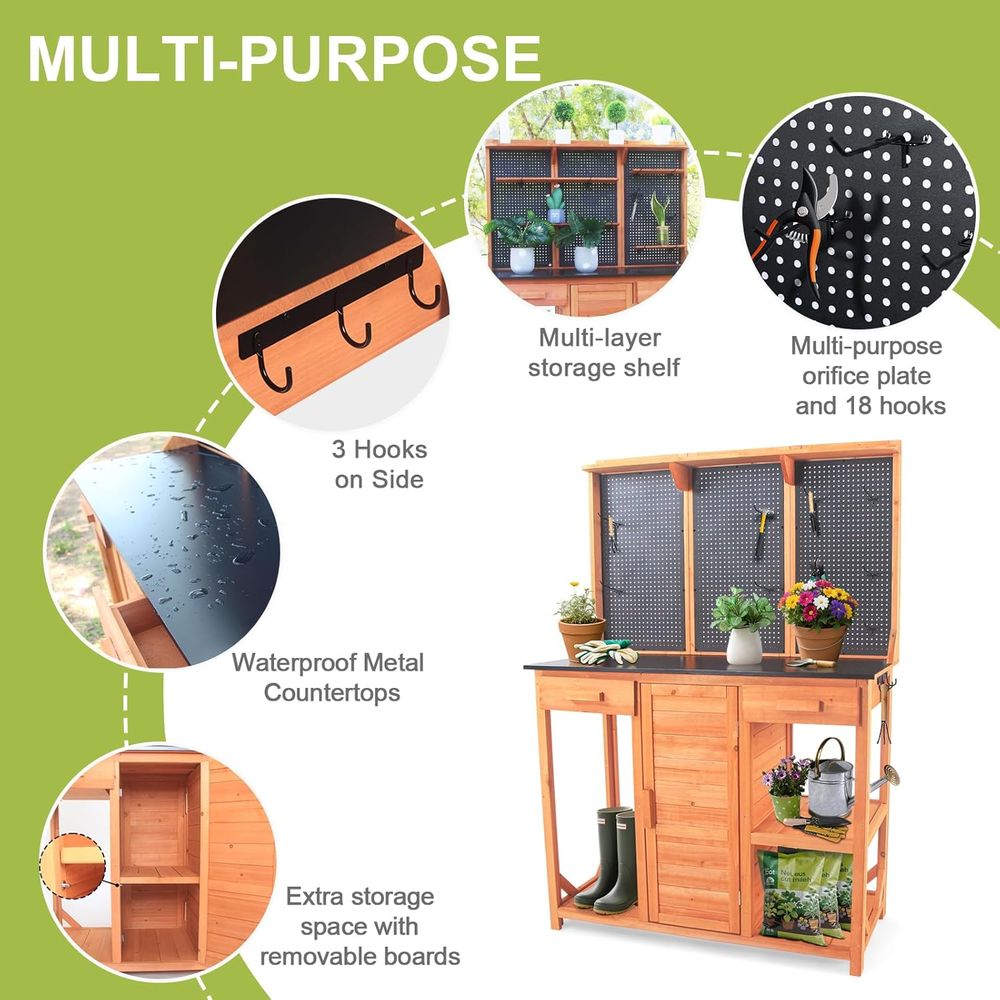 โต๊ะปลูกต้นไม้ในสวนทำจากไม้พร้ - Garden Bench Metal บทวิจารณ์และราคา
