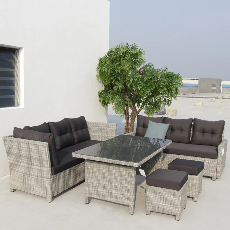 ชุดโซฟาหวายสำหรับพักผ่อนกลางแจ - Rattan Lounge Set บทวิจารณ์และราคา