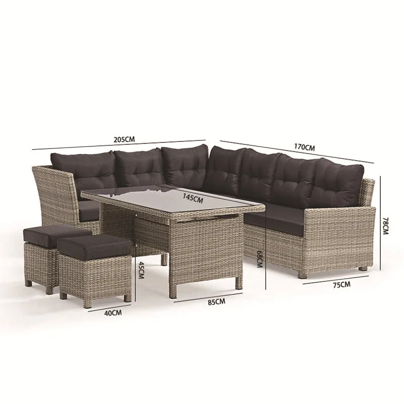 ชุดโซฟาหวายสำหรับพักผ่อนกลางแจ - Rattan Lounge Set บทวิจารณ์และราคา