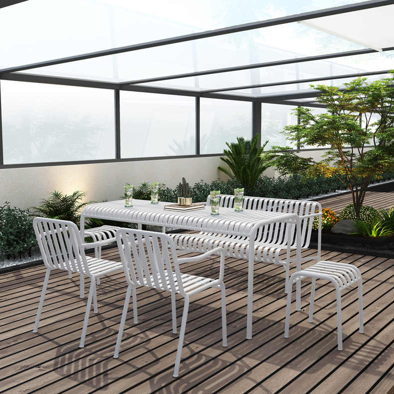 ชุดโต๊ะกาแฟกลางแจ้งโลหะสไตล์นอ - Outdoor Furniture Set Sale บทวิจารณ์และราคา