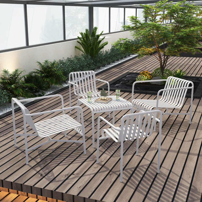 ชุดโต๊ะกาแฟกลางแจ้งโลหะสไตล์นอ - Outdoor Furniture Set Sale บทวิจารณ์และราคา