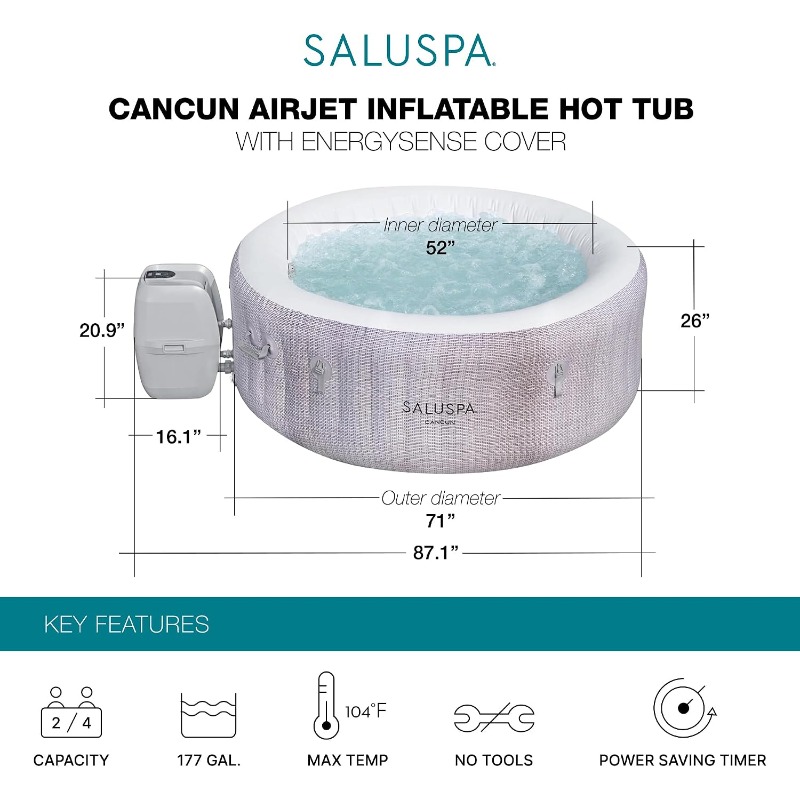 อ่างน้ำร้อนเป่าลม Bestway Salu - Inflatable Hot Tub บทวิจารณ์และราคา