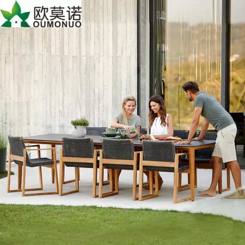 ชุดโต๊ะรับประทานอาหารหวายและไม - Outdoor Furniture Teak บทวิจารณ์และราคา