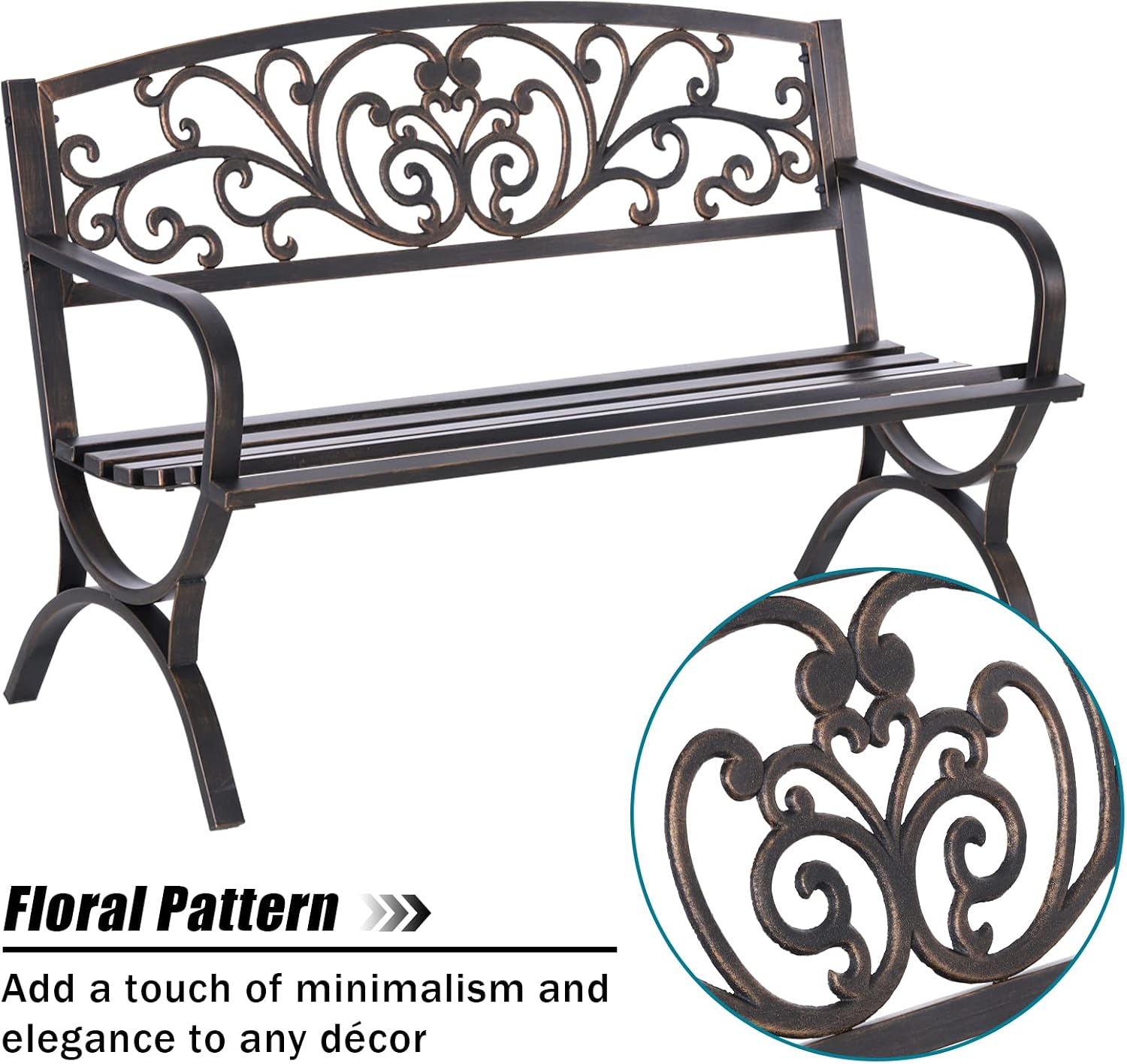 ม้านั่งสวนกลางแจ้งขนาด 50 นิ้ว - Garden Bench Metal บทวิจารณ์และราคา