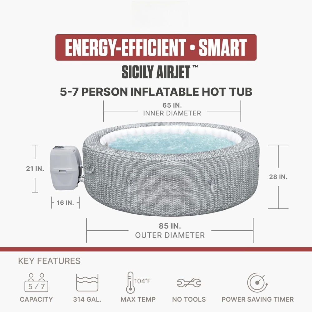 อ่างน้ำร้อนพกพาแบบเป่าลม, ระบบ - Inflatable Hot Tub บทวิจารณ์และราคา