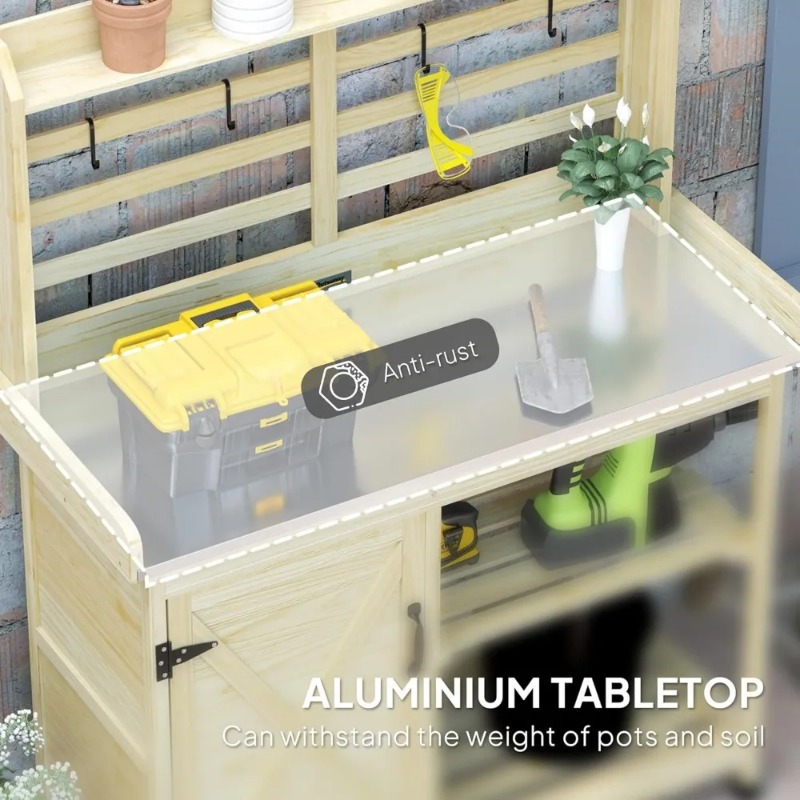 โต๊ะทำงานในสวนพร้อมตู้เก็บของ  - Garden Bench Metal บทวิจารณ์และราคา
